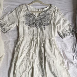 NWT Mikarose “Abigail” Dress in White Size S
